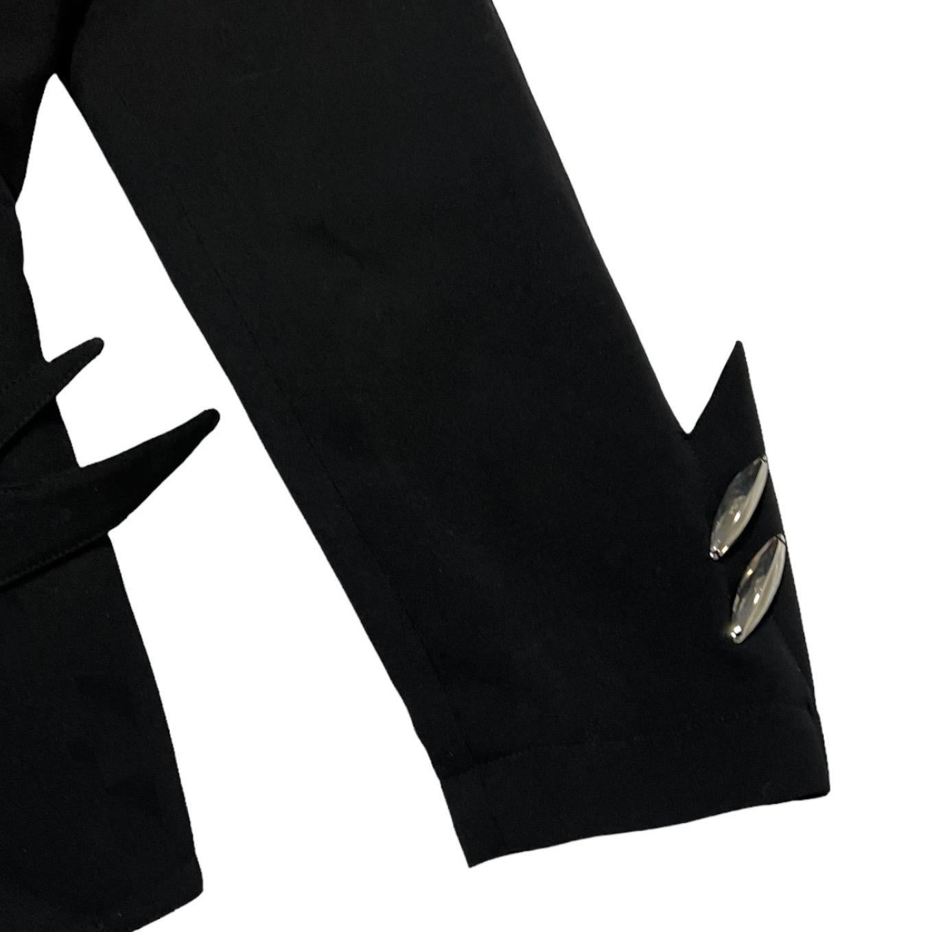 F/W 1989 Thierry Mugler Black Futuristic Bullet Skirt Suit 10