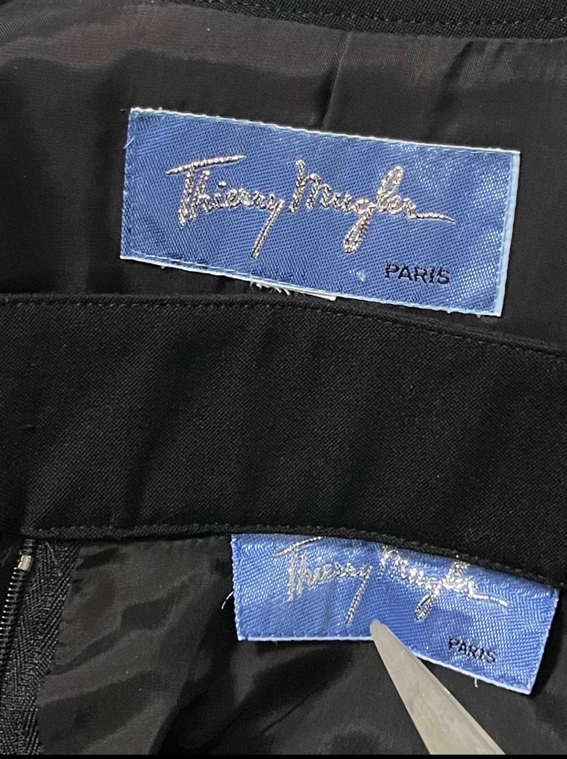 F/W 1989 Thierry Mugler Black Futuristic Bullet Skirt Suit 11