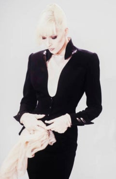H/W 1989 Thierry Mugler Schwarzer futuristischer Kugelrock-Anzug