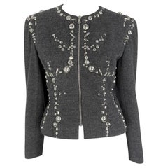 F/W 1991 Angelo Tarlazzi Runway Metal Studded Contour Charcoal Grey Jacket