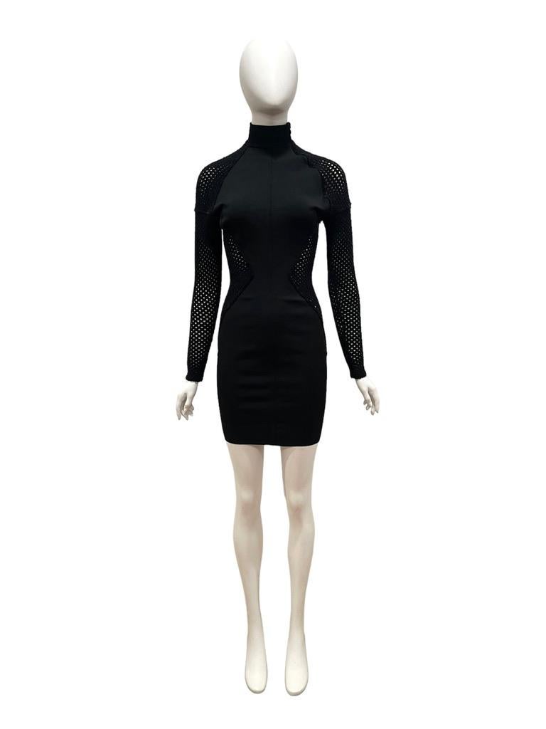 Black F/W 1991 Azzedine Alaia Dress Sheer Sides For Sale