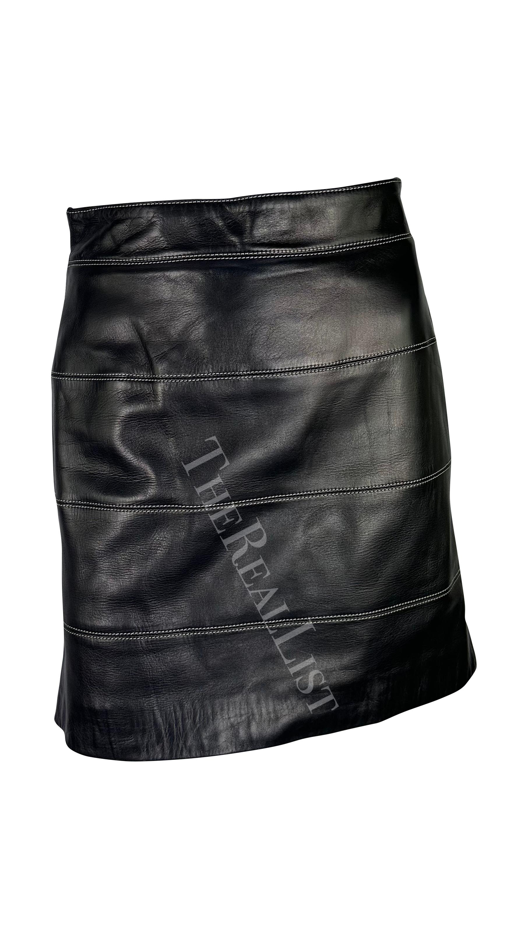 F/W 1991 Claude Montana Runway Leather Moto Jacket Skirt Set For Sale 6