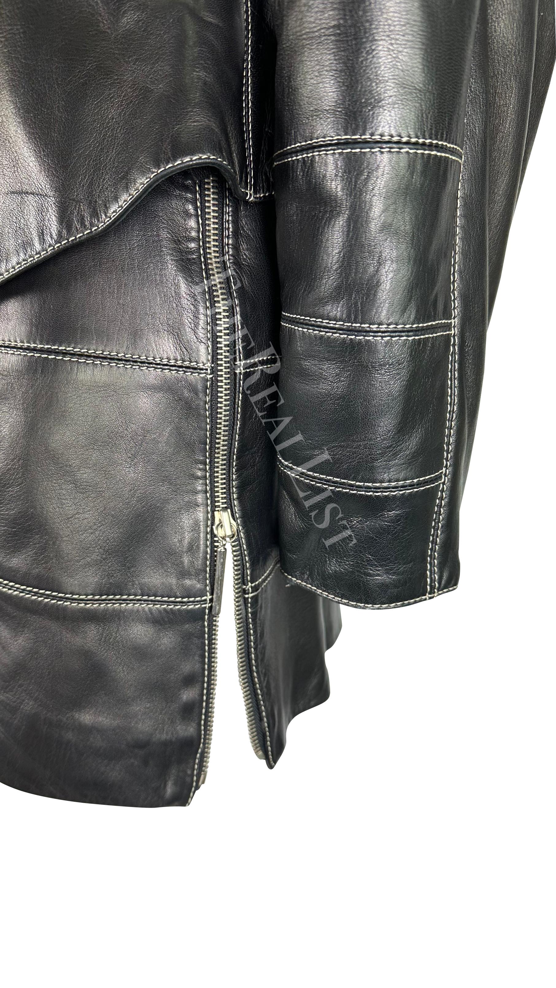 F/W 1991 Claude Montana Runway Leather Moto Jacket Skirt Set In Excellent Condition For Sale In West Hollywood, CA