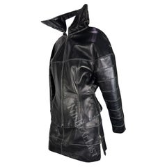F/W 1991 Claude Montana Runway Leather Moto Jacket Skirt Set