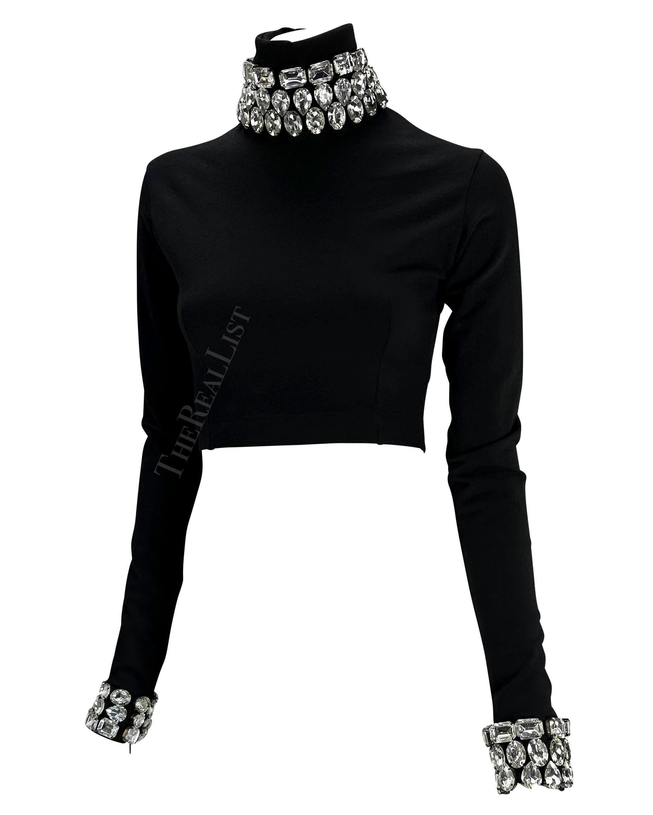 F/W 1991 Dolce and Gabbana Crystal Rhinestone Accented Black