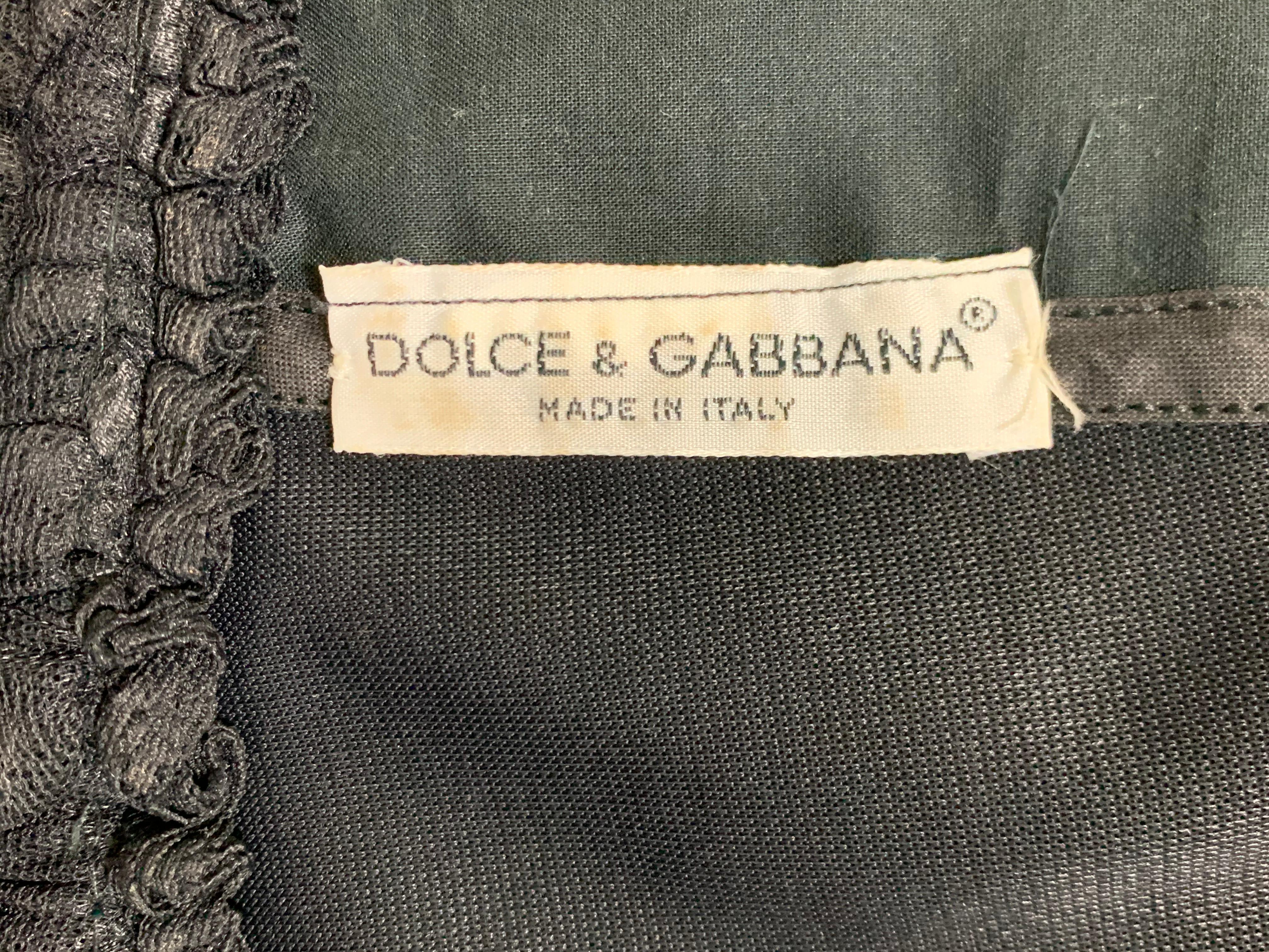 Women's F/W 1991 Dolce & Gabbana Runway Pin-Up Strapless Black Lace Bow Mini Dress