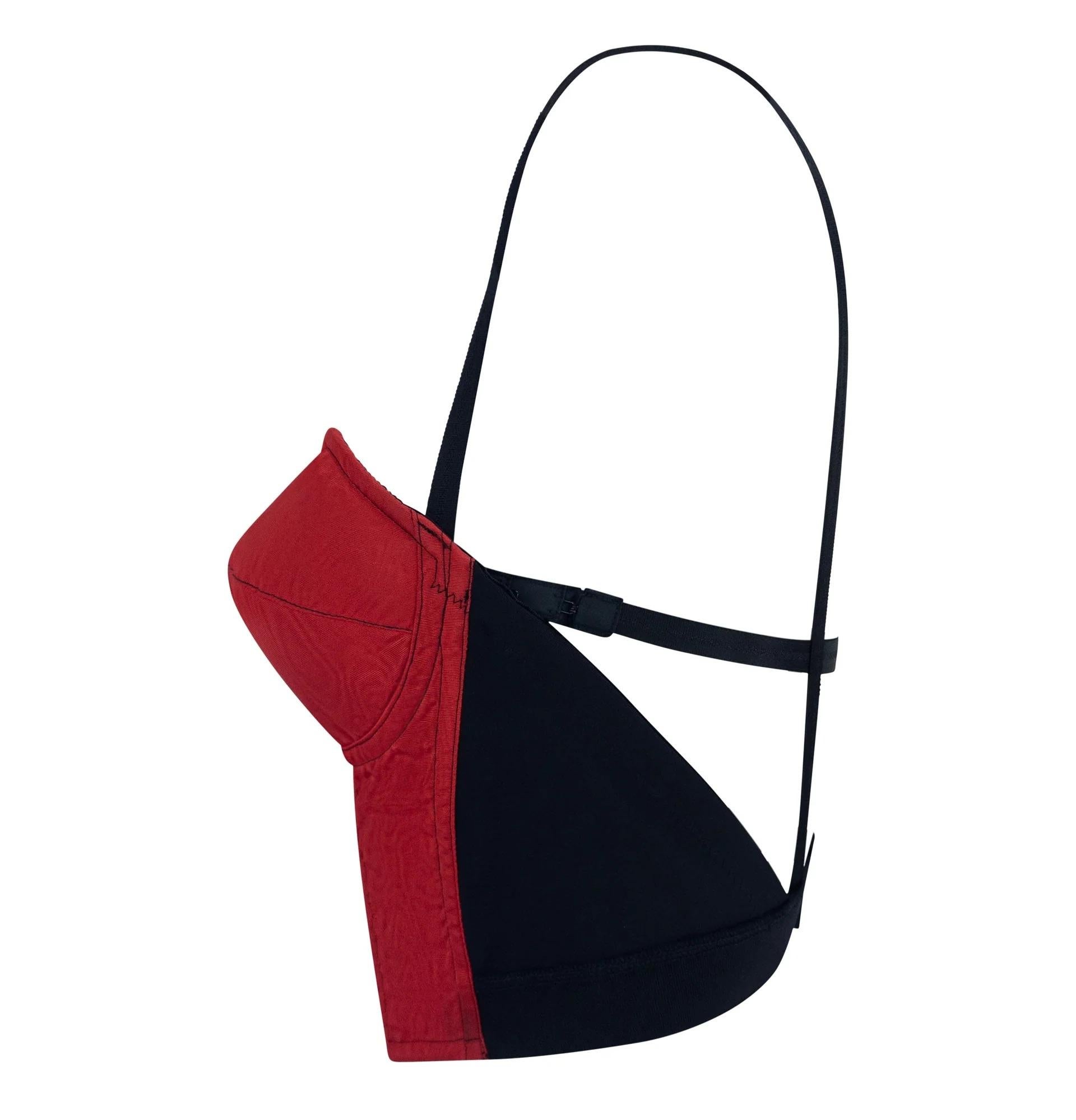 A/I 1991 Dolce & Gabbana Runway Red Moire Satin Bustier Backless Crop Top in vendita 2