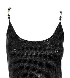 F/W 1991 Gianfranco Ferré Runway Beaded Rhinestone Strap Knit Paillette Dress