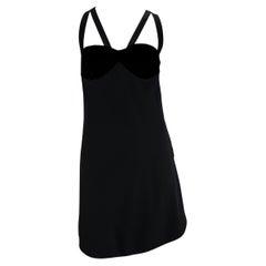 F/W 1991 Gianni Versace Couture Runway Black Velvet Strappy Bodycon Mini Dress