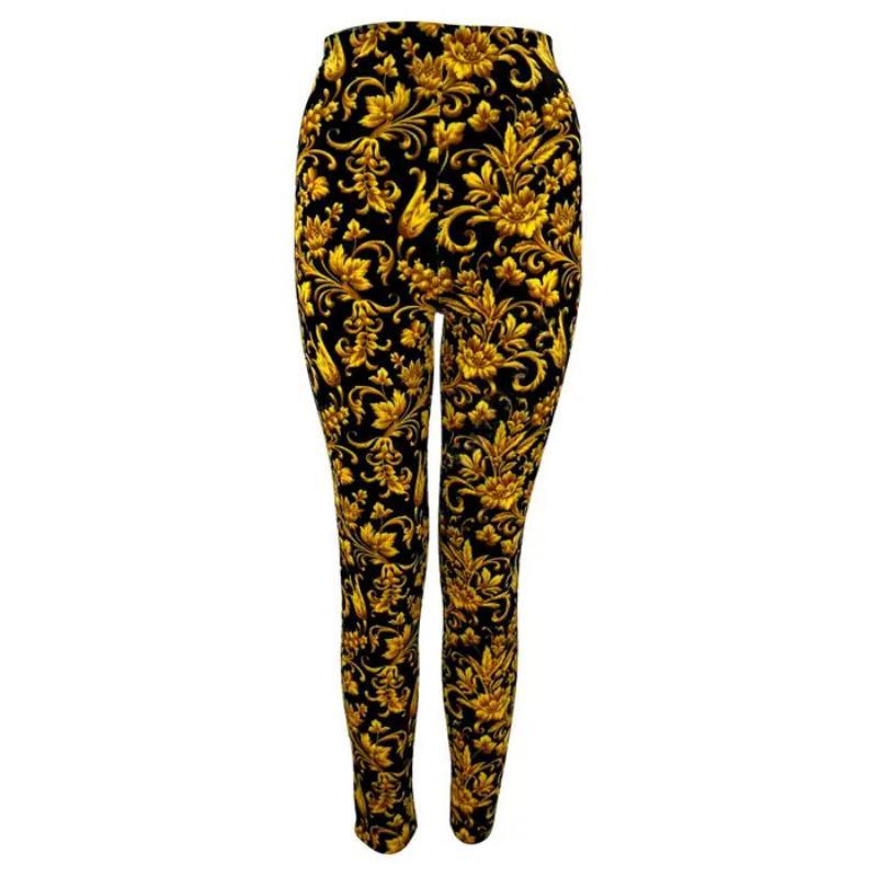 Collant con stampa barocca in velluto nero e oro per la sfilata di Gianni Versace A/I 1991 in vendita
