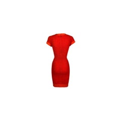 F/W 1991 Gianni Versace Runway Stretchy Orange Boucle Mini Dress