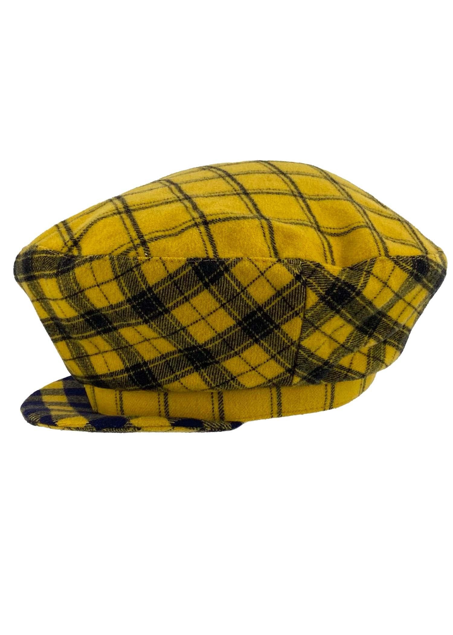 yellow plaid hat