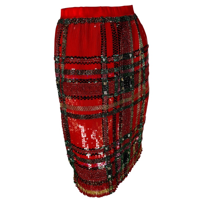 Jupe Crayon En Cuir Rouge Oscar De La Renta - Taille 8, Style Zip, Occasion En Très Bon état