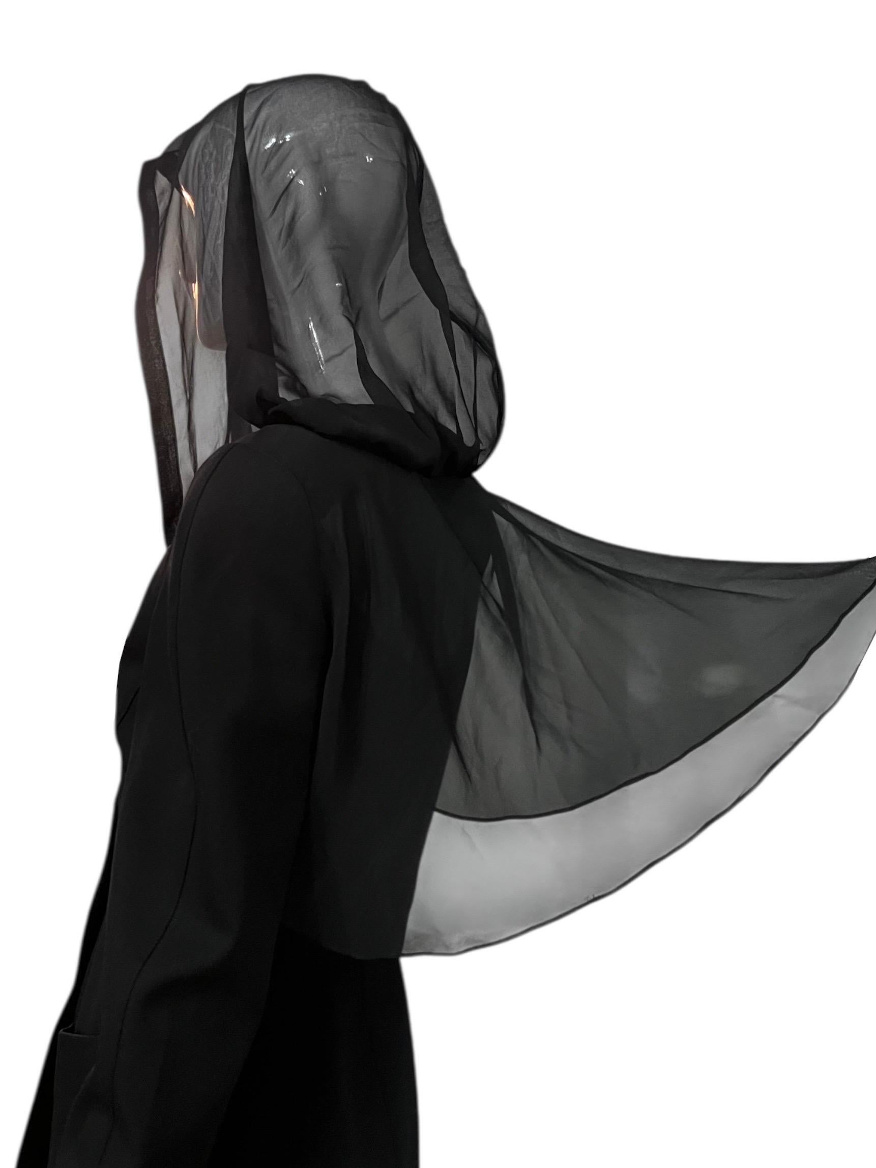 Tuta Thierry Mugler F&F Vintage A/I 1991 con cappuccio nero in vendita 3