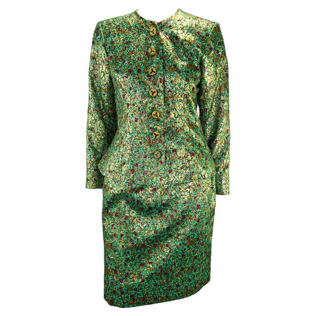 1980s Thierry Mugler Dark Green Structured Worsted Wool Vintage Skirt ...