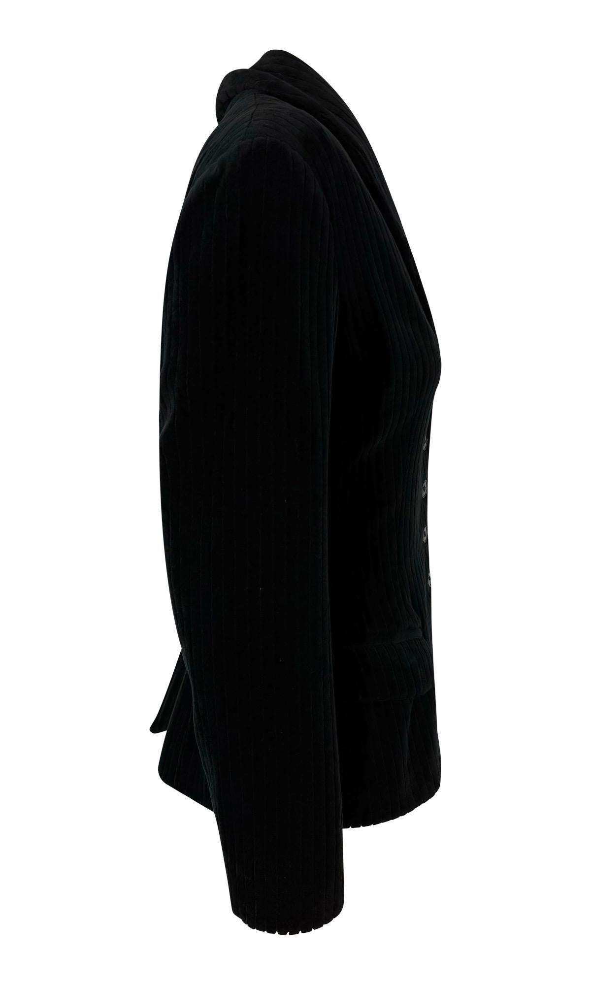 A/I 1992 Azzedine Alaïa, giacca blazer in velluto nero in vendita 1