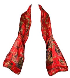 F/W 1992 Dolce & Gabbana Runway Red Chinoiserie Cropped Kimono Jacket