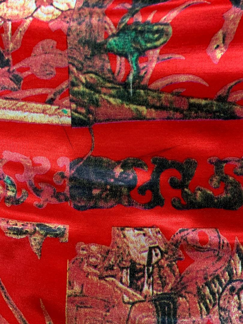 F/W 1992 Dolce & Gabbana Runway Red Chinoiserie Cropped Kimono Jacket 4