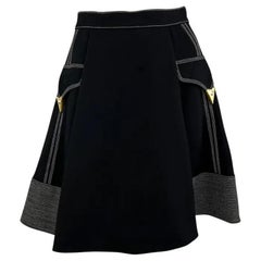 F/W 1992 Gianni Versace Black Gold Tone Medusa Hardware Skirt