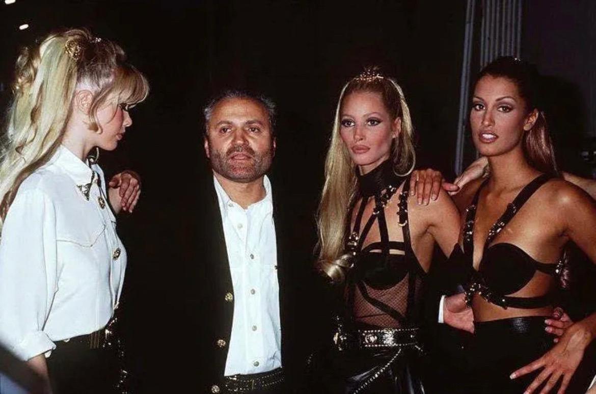 F/W 1992 Gianni Versace Bondage Buckle Bodysuit Documented Miss S&M For Sale 11