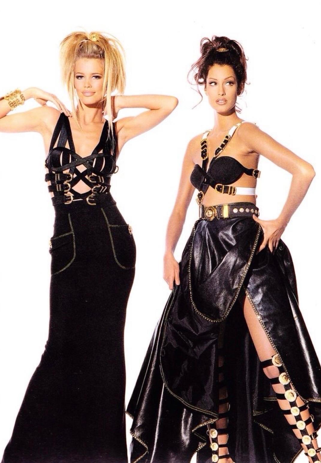 F/W 1992 Gianni Versace Bondage Buckle Bustier Bra Top Miss S&M For Sale 3