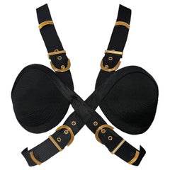 F/W 1992 Gianni Versace Bondage Buckle Bustier Bra Top Miss S&M