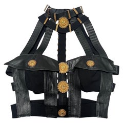 F/W 1992 Gianni Versace Bondage Miss S&M Embellished Bustier Top