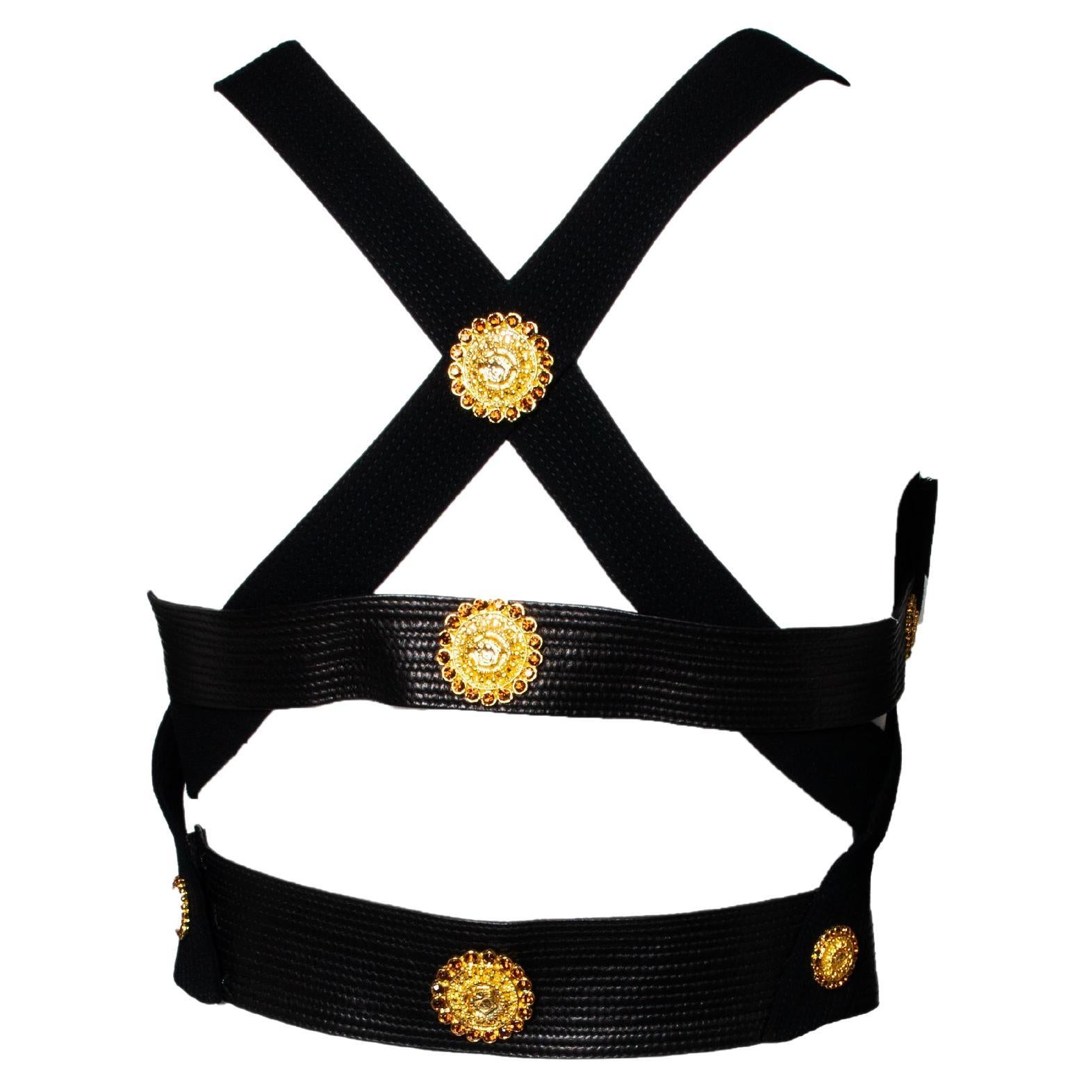 F/W 1992 Gianni Versace Couture Chaleco bondage 