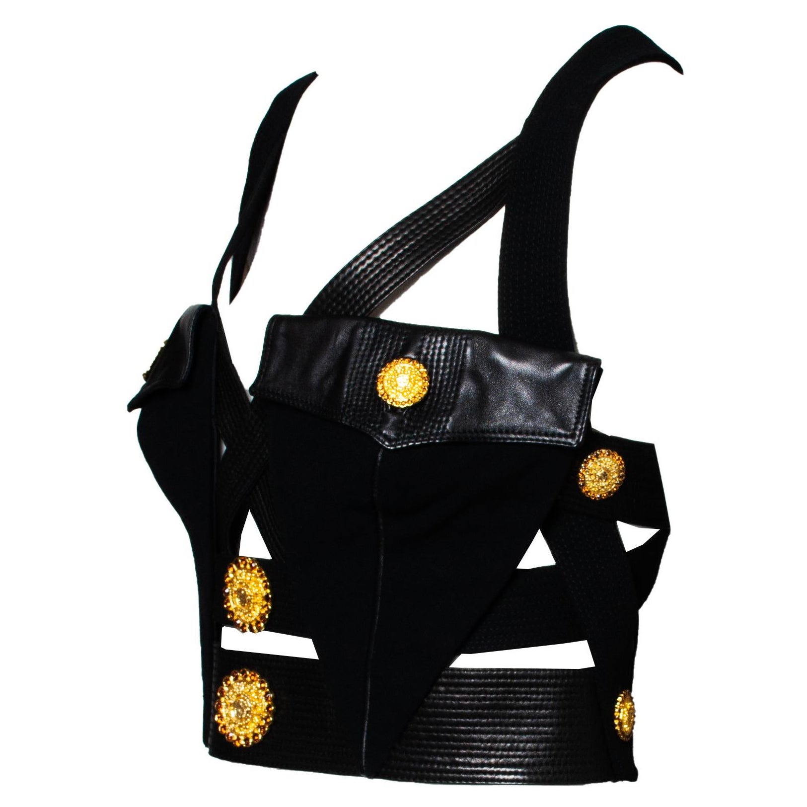 De las mujeres F/W 1992 Gianni Versace Couture Chaleco bondage 