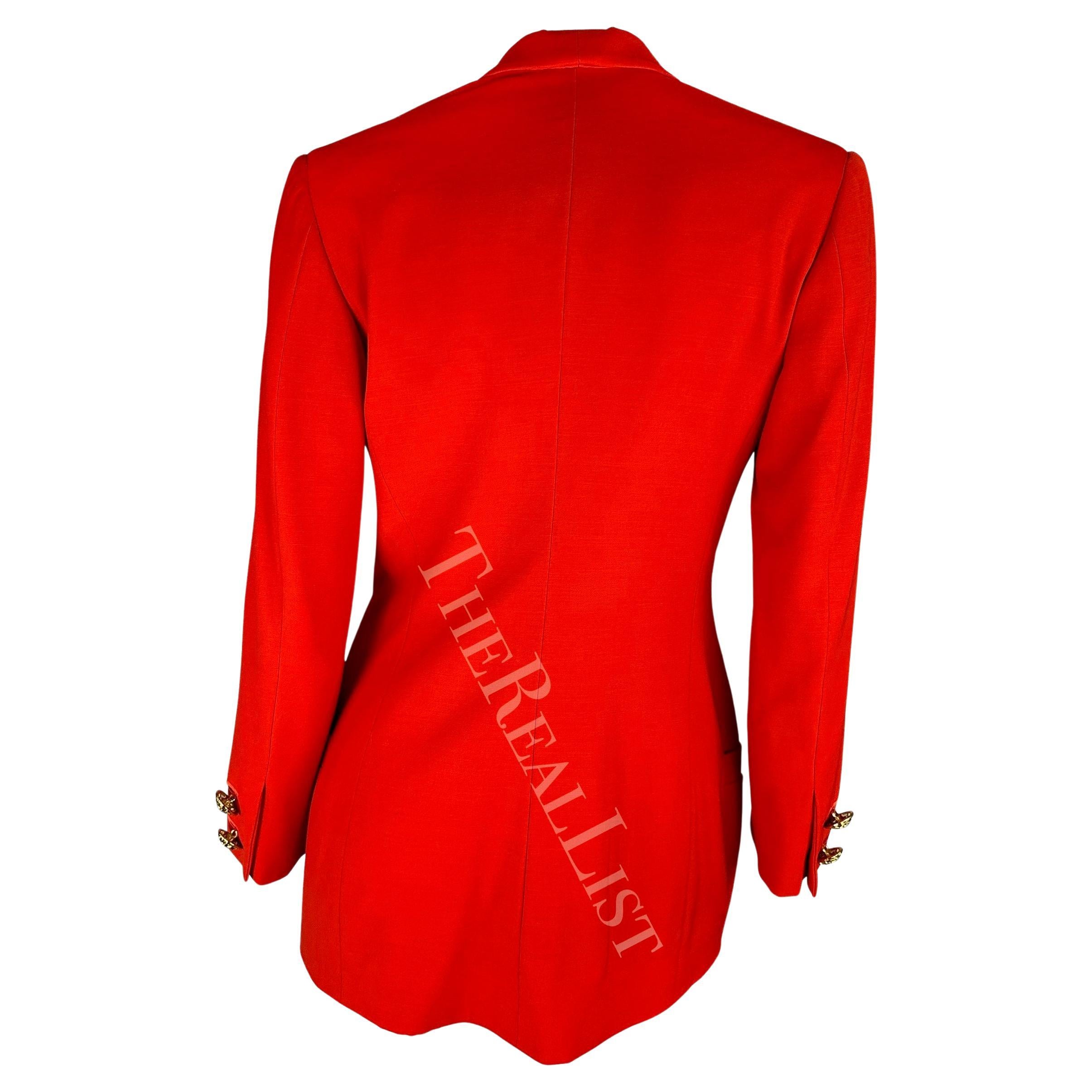 F/W 1992 Gianni Versace Couture Bondage (Miss S&M) Runway Collection Red Blazer For Sale 7