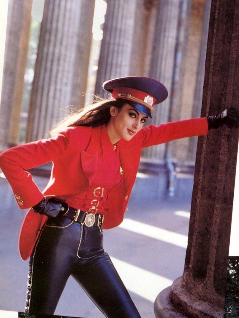 Versace store red jacket