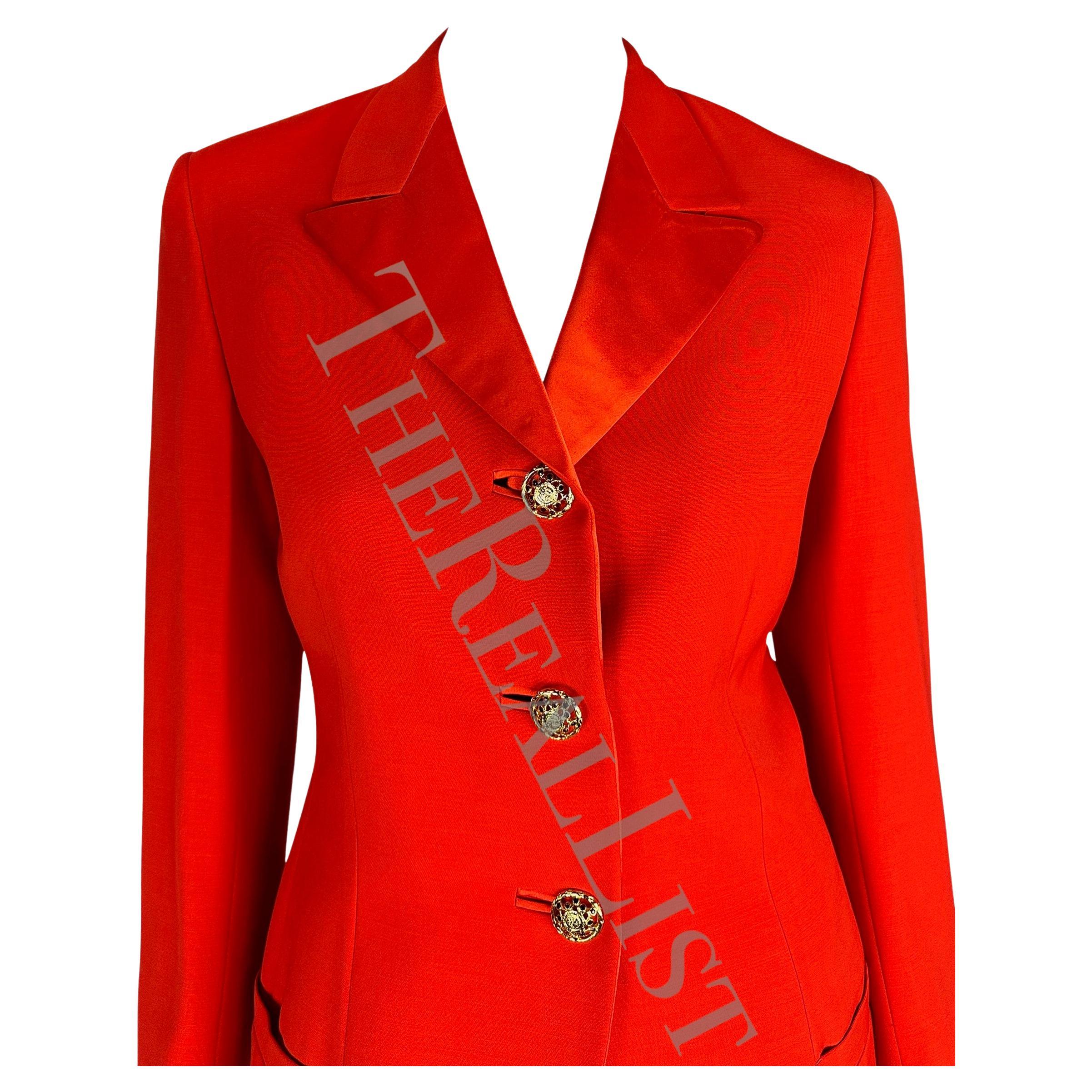 F/W 1992 Gianni Versace Couture Bondage (Miss S&M) Runway Collection Red Blazer In Excellent Condition For Sale In West Hollywood, CA