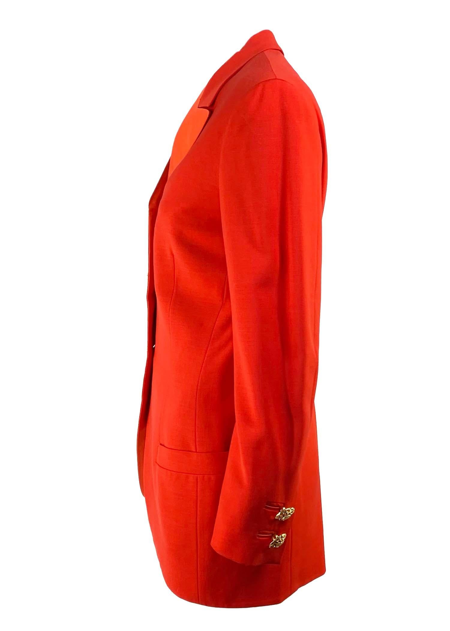 F/W 1992 Gianni Versace Couture Bondage (Miss S&M) Runway Collection Red Blazer  For Sale 1