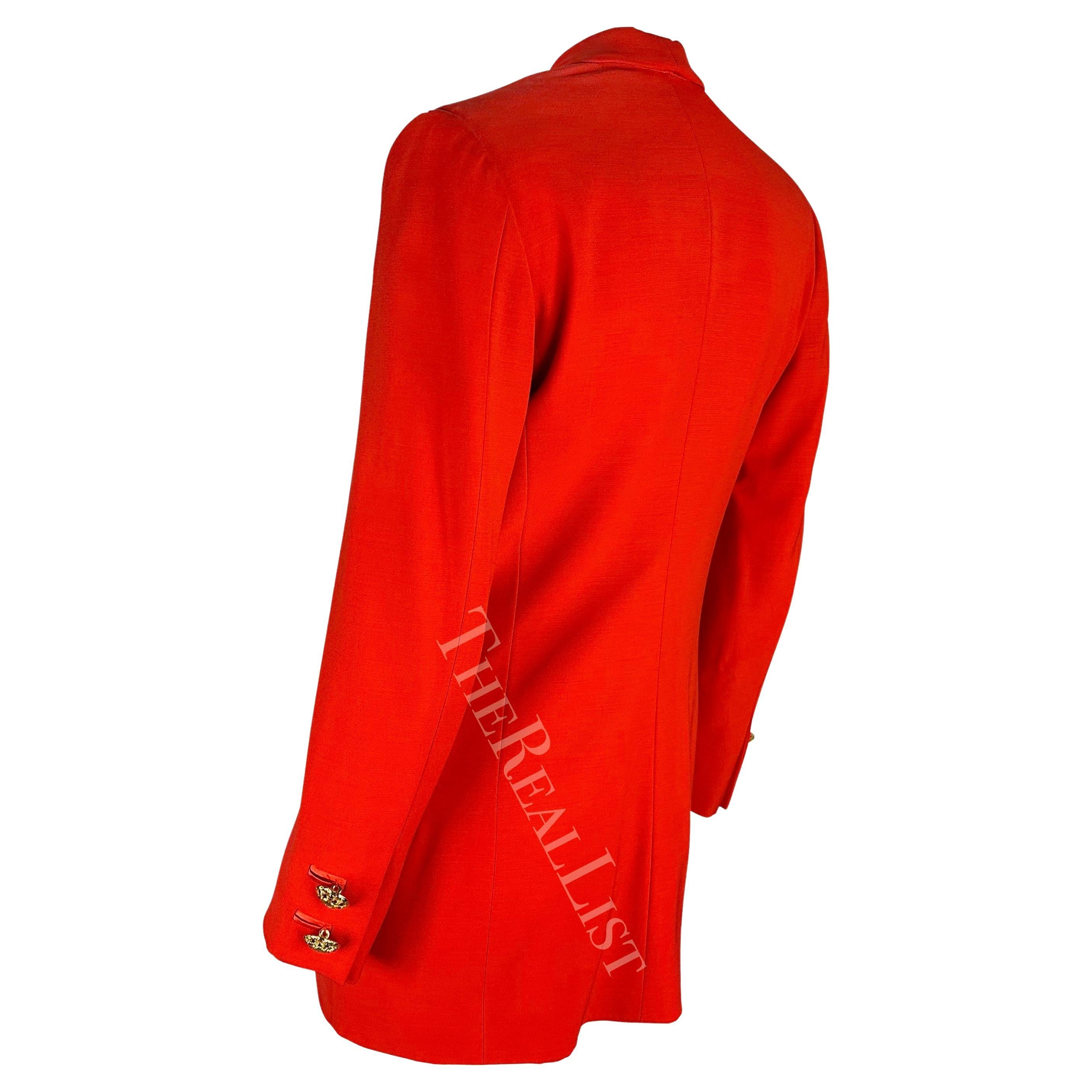 F/W 1992 Gianni Versace Couture Bondage (Miss S&M) Runway Collection Red Blazer For Sale 5