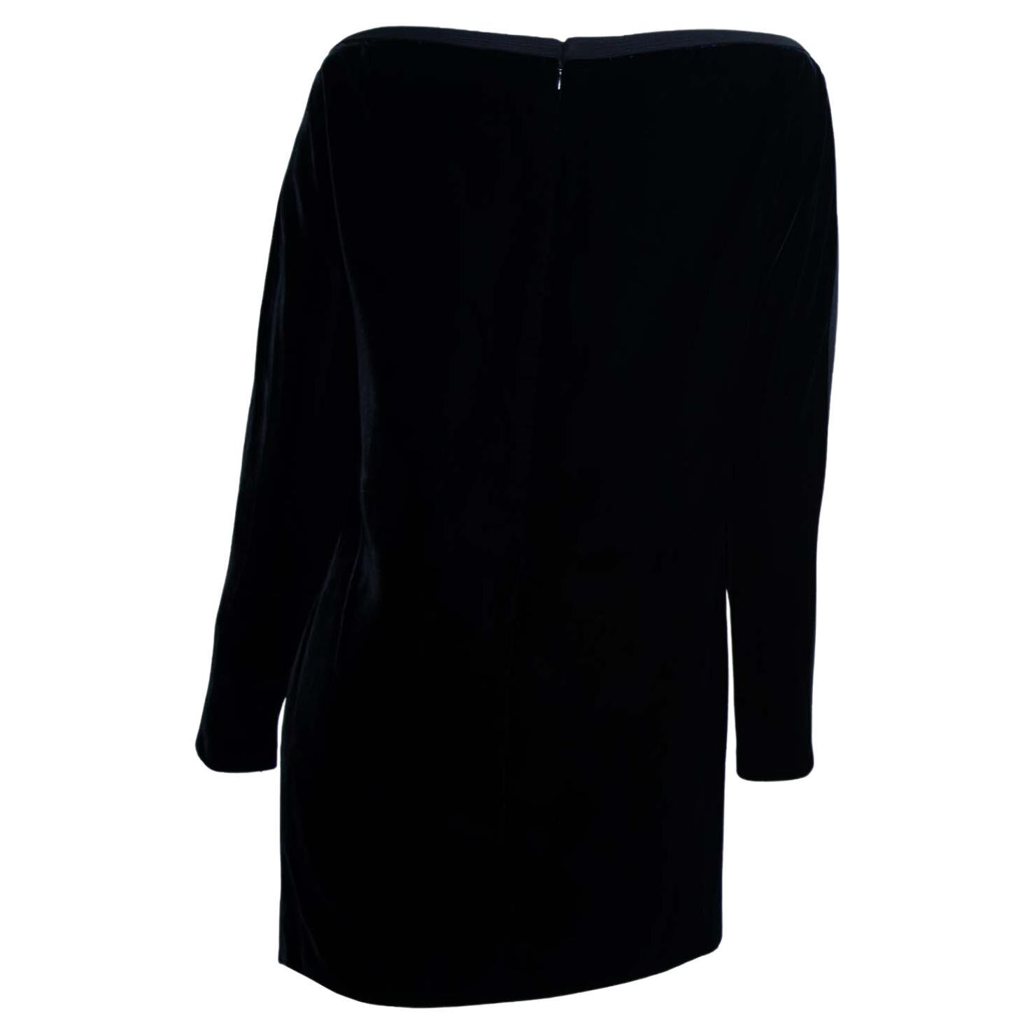 F/W 1992 Gianni Versace Couture 'Miss S&M' Bondage Mini Vestido de Terciopelo Negro en Bueno estado para la venta en West Hollywood, CA
