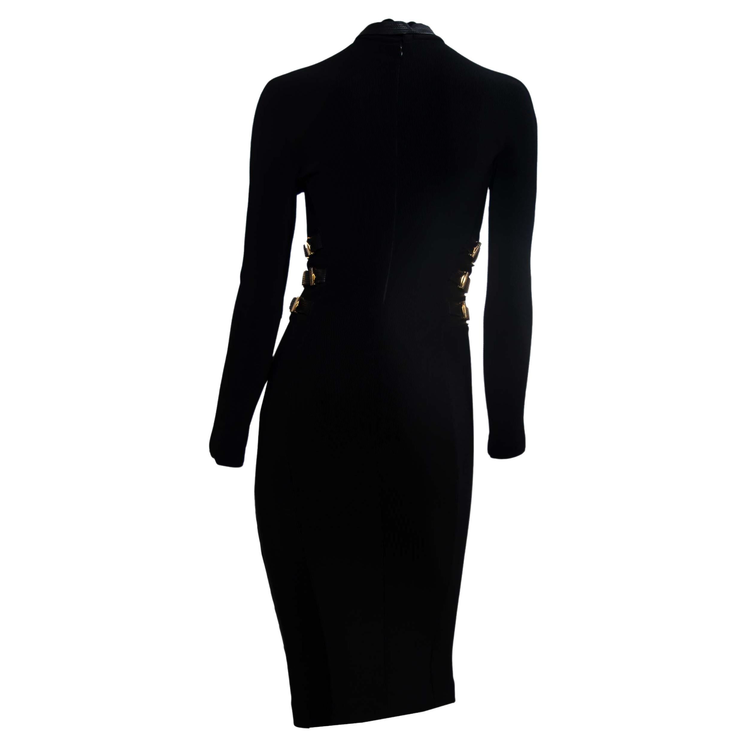 F/W 1992 Gianni Versace Couture 'Miss S&M' Bondage-Kleid mit Schnallenschnalle Damen