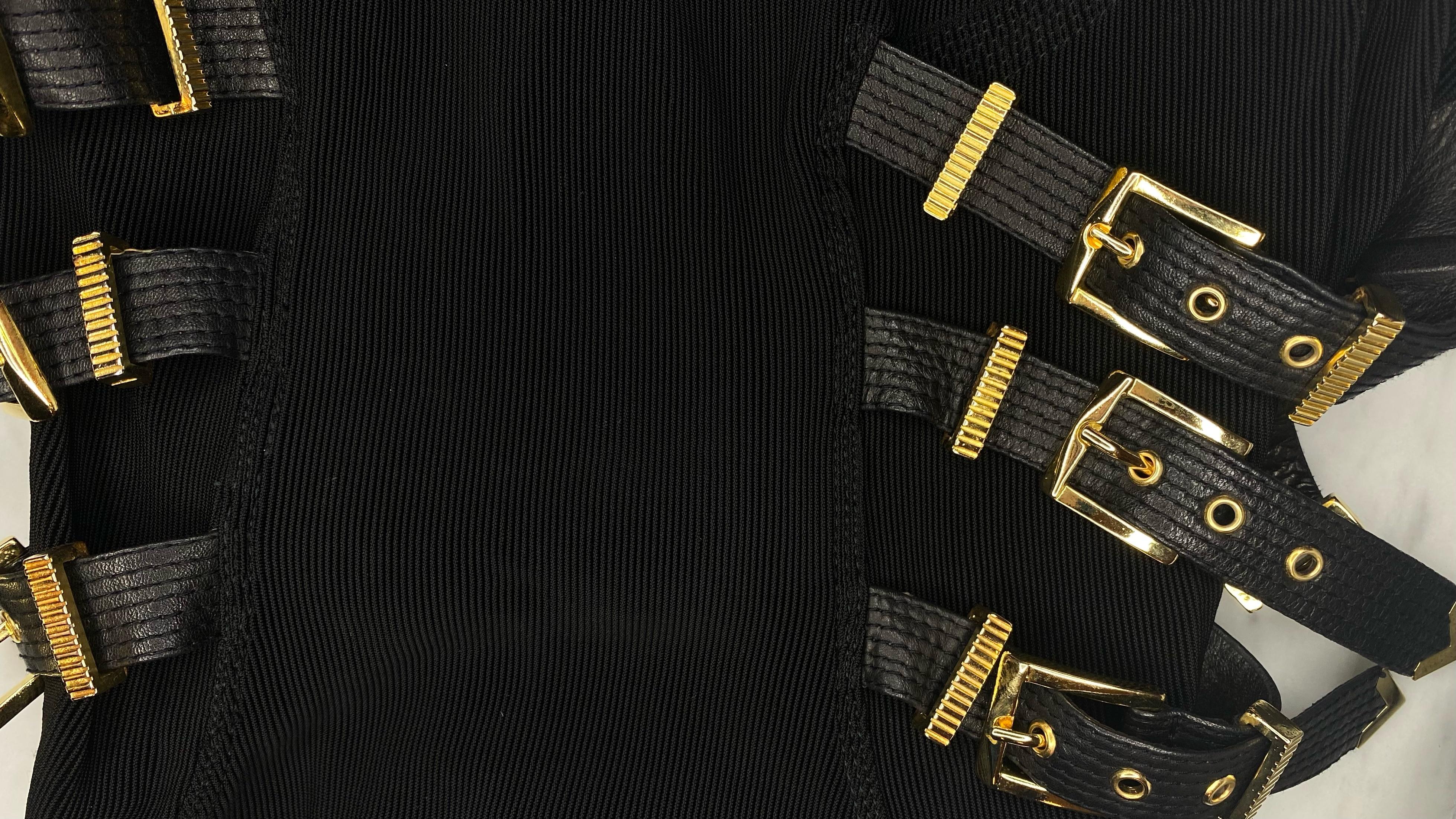 F/W 1992 Gianni Versace Couture 'Miss S&M' Bondage-Kleid mit Schnallenschnalle 1