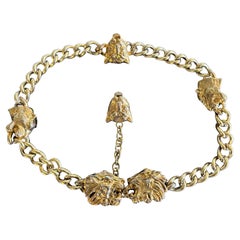 F/W 1992 GIANNI VERSACE GOLD TONE METAL JAGUAR MOTIF CHAIN Belt