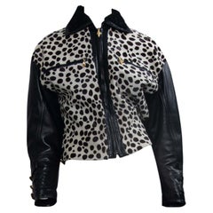 F/W 1992 Gianni Versace 'Miss S&M' Bondage Dyed Pony Hair Leather Jacket Medusa