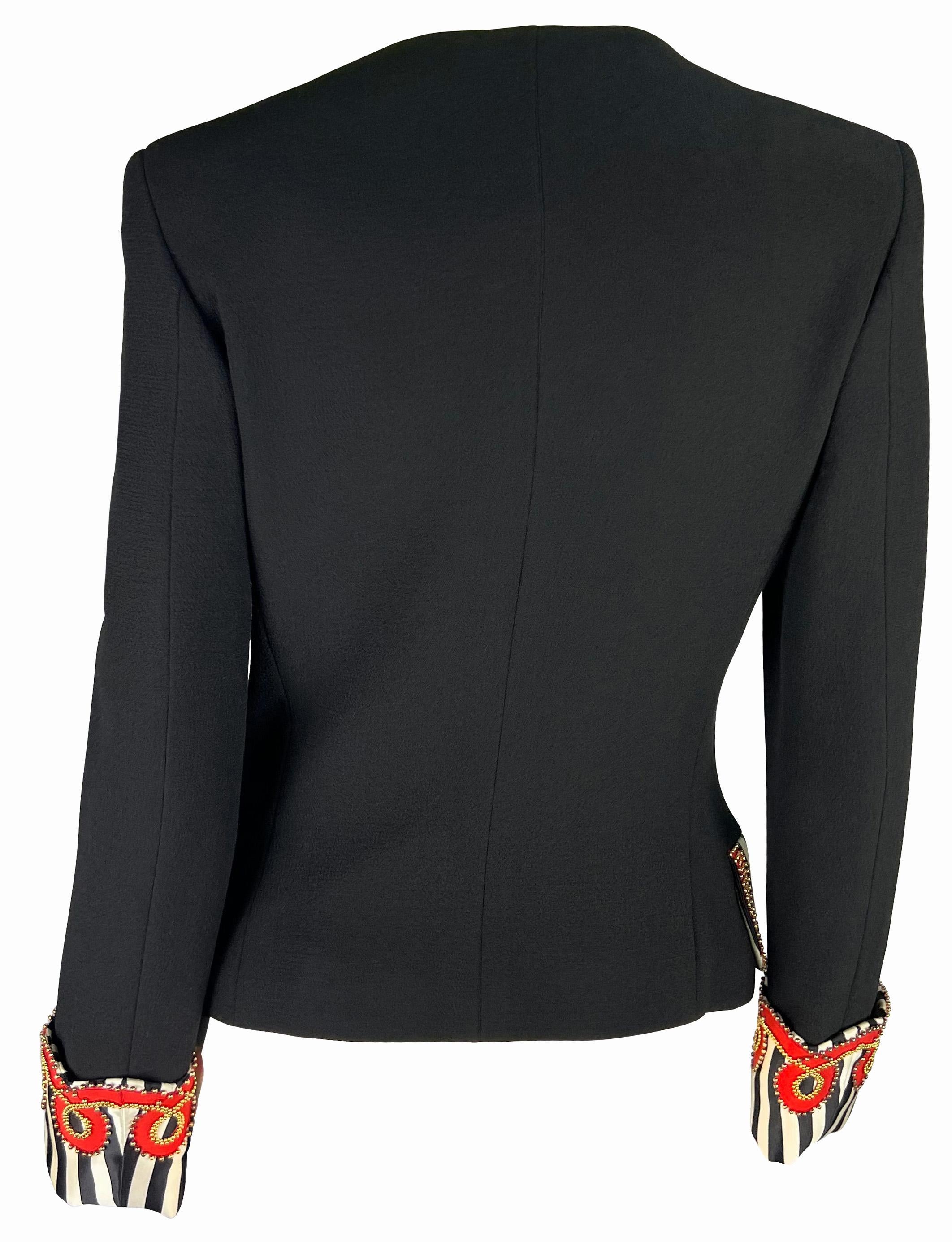 Women's F/W 1992 Gianni Versace 'Miss S&M' Gold Beaded Rhinestone Medusa Blazer Jacket For Sale