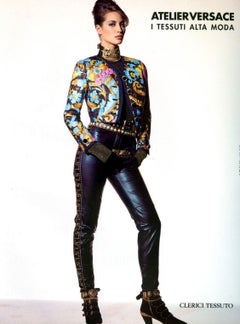 Pantaloni a vita alta con borchie a forma di chiave greca Gianni Versace 'Miss S&M' A/I 1992