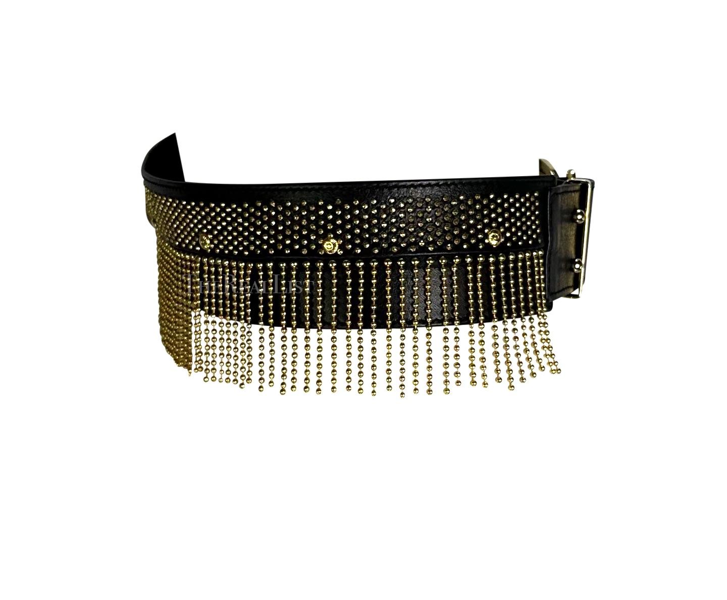 Grand ceinture « Miss S&M » de Gianni Versace avec Medusa Bondage chaîne dorée à franges, A/H 1992 Pour femmes en vente