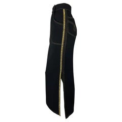 A/I 1992 Gianni Versace - Gonna a ruota con strass e fessure in oro