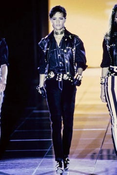 F/W 1992 Gianni Versace Runway 'Miss S&M' Double Medallion Medusa Bondage Belt