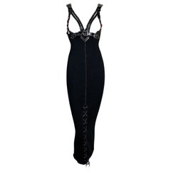 F/W 1992 Jean Paul Gaultier Runway Madonna Chest Cut-Out Wiggle Dress