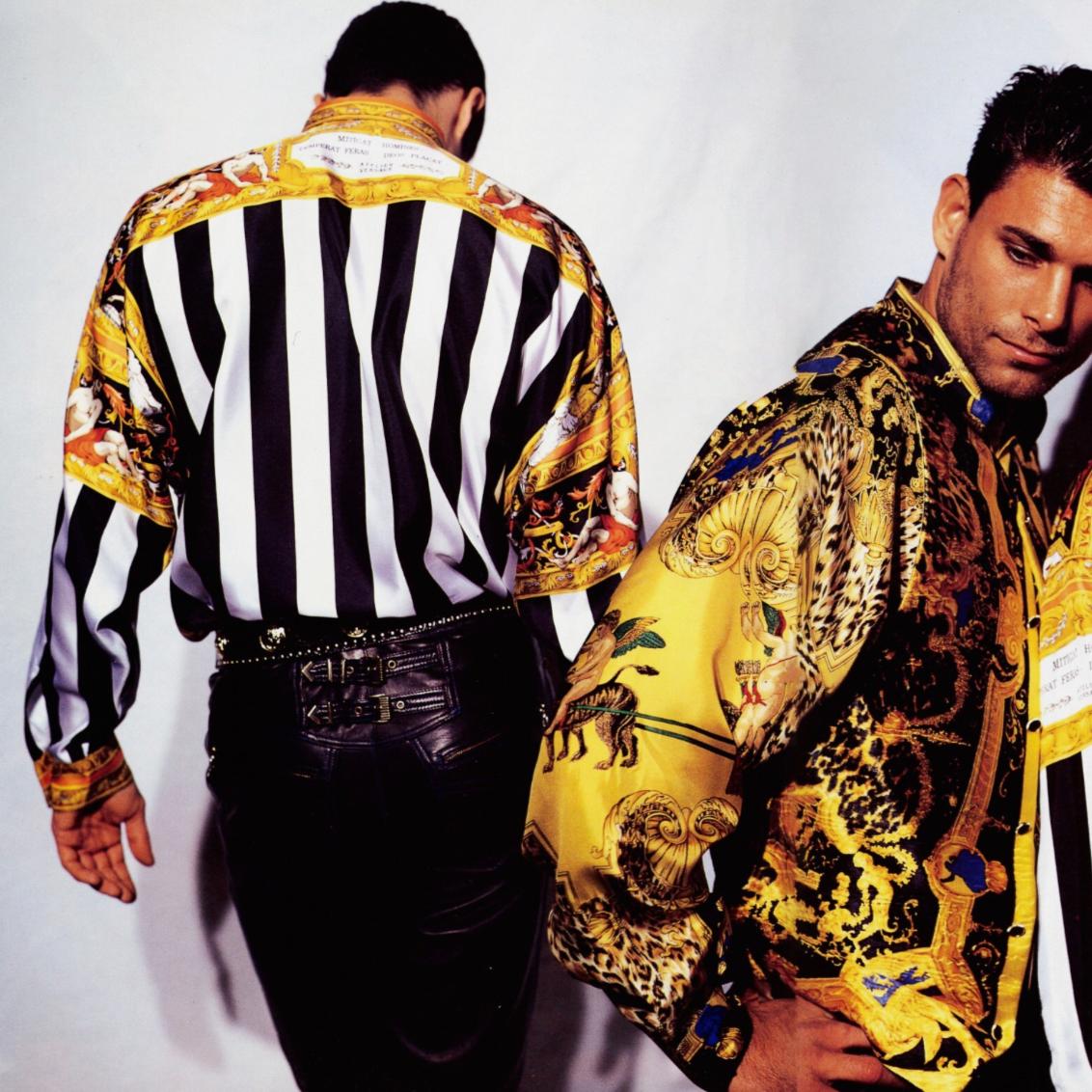 Gilet in seta con stampa arabescata Gianni Versace A/I 1992 Uomo in vendita 3