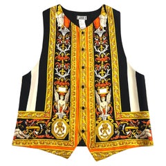 F/W 1992 Men's Gianni Versace Tapestry Print Silk Vest