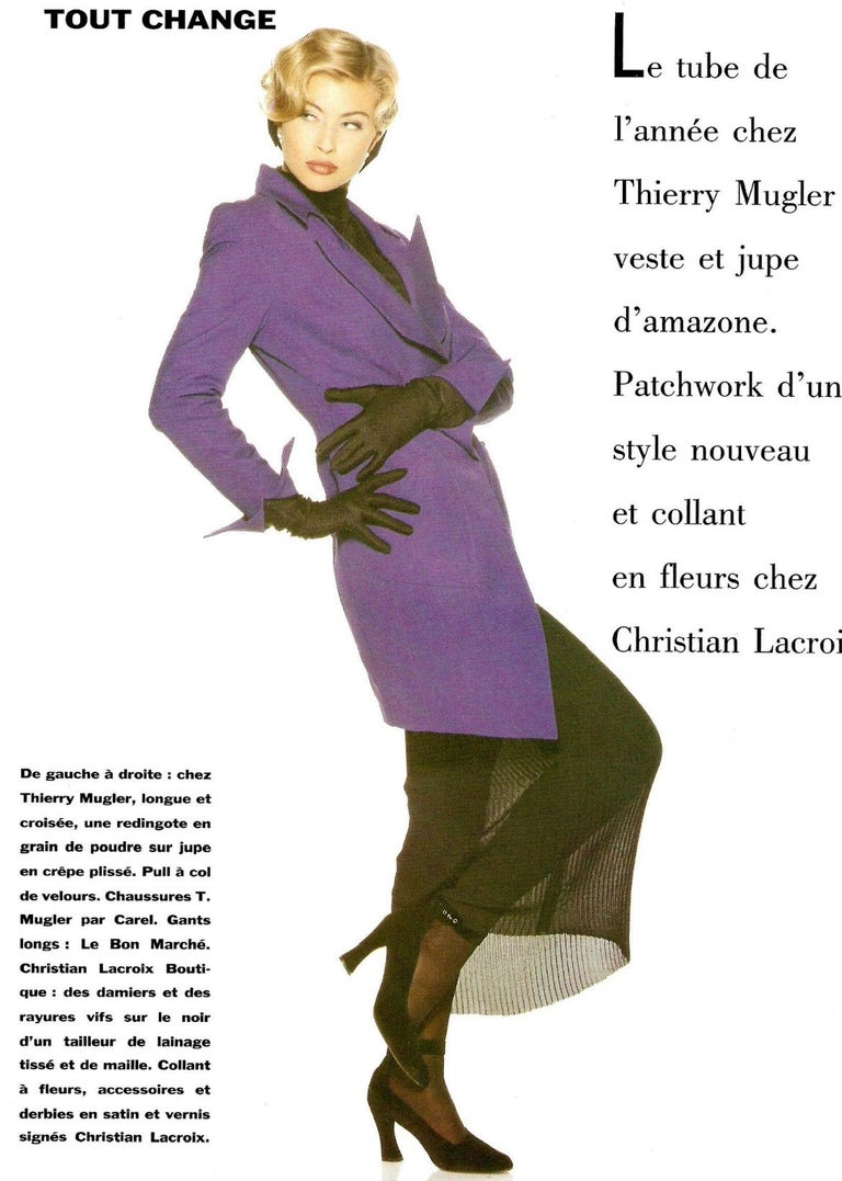 F/W 1992 Thierry Mugler Documented Purple Sculptural Wool Coat Dress For  Sale at 1stDibs