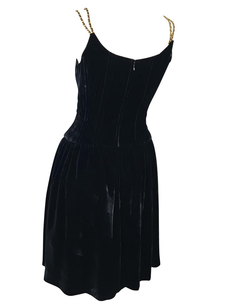 vintage black chanel dress 36