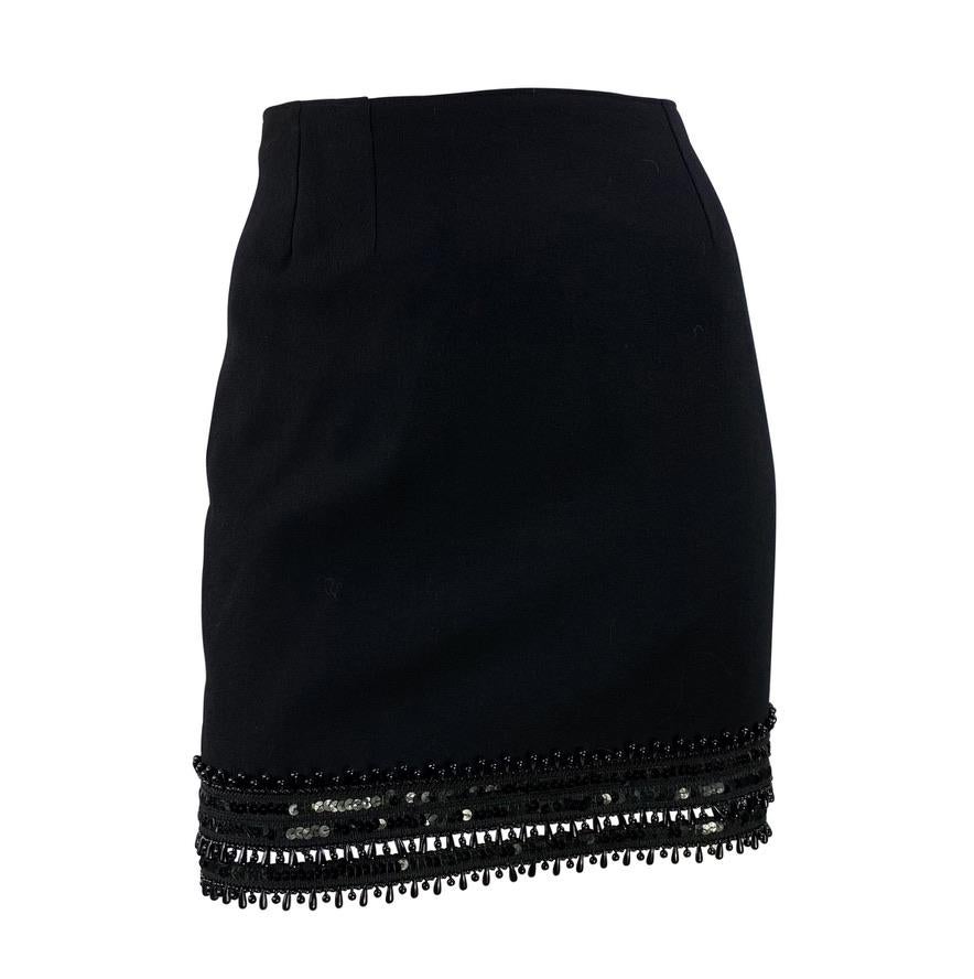F/W 1993 Christian Dior by Gianfranco Ferré Runway Black Bead Sequin Skirt Suit (tailleur jupe à paillettes) en vente 4